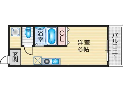 イーズIII(ワンルーム/2階)の間取り写真