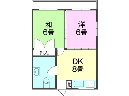 コーポ丸蔵(2DK/3階)の間取り写真