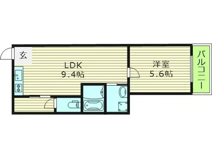 ナカジョウマンション(1LDK/3階)の間取り写真