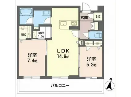 シャーメゾン ヴァンヴェール(2SLDK/3階)の間取り写真