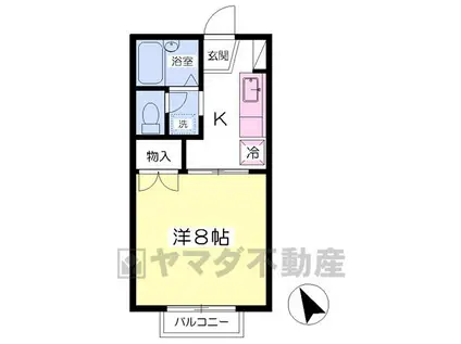 プレジールリバティ(1K/2階)の間取り写真
