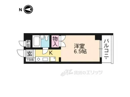 ロイヤルパレス百万遍(1K/5階)の間取り写真