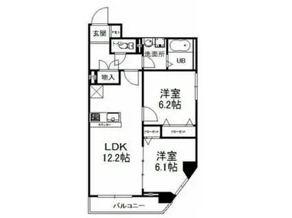 RAIN PALACE E-1(2LDK/4階)の間取り写真