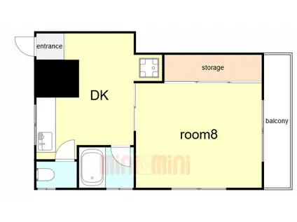 メゾンド大井(1DK/2階)の間取り写真