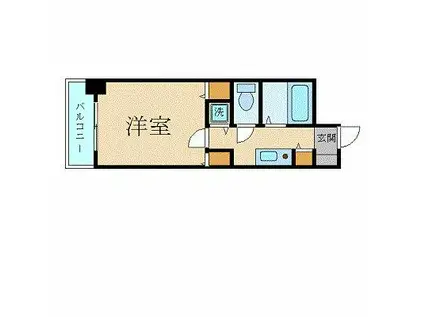 スカイコート日本橋浜町第3(1K/2階)の間取り写真