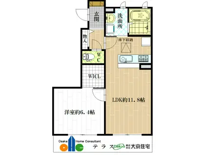 シャーメゾン和I(1LDK/1階)の間取り写真