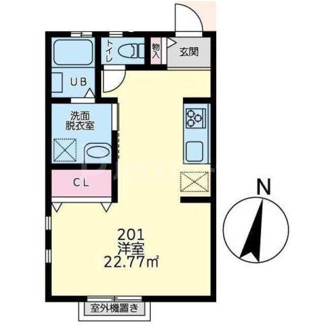 GROW(ワンルーム/2階)の間取り写真