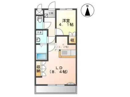 ヒールコート沢田(1LDK/3階)の間取り写真