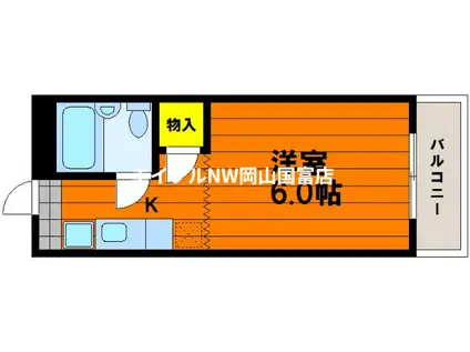 ウェーブレジデンス津島(1K/1階)の間取り写真