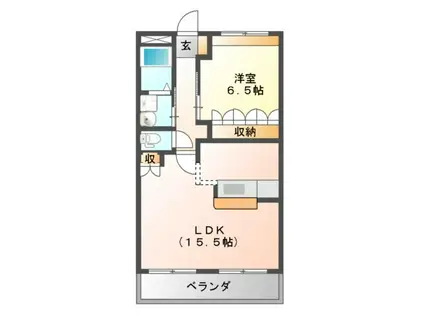 メゾン サクセス(1LDK/2階)の間取り写真