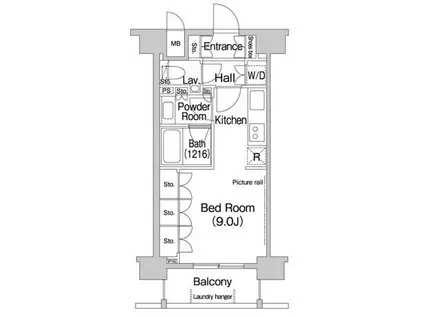 エルスタンザ平河町(ワンルーム/9階)の間取り写真