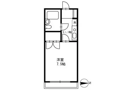 ガトーユー(1K/2階)の間取り写真