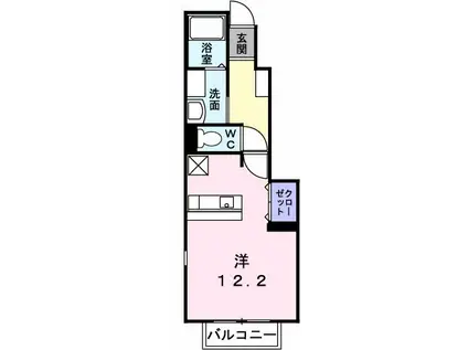 ウィング・コート(ワンルーム/1階)の間取り写真