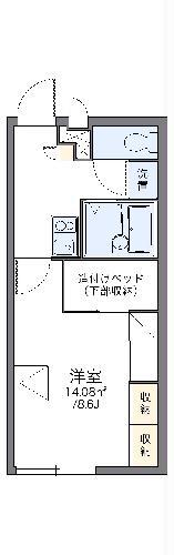レオパレスセジュール(1K/2階)の間取り写真