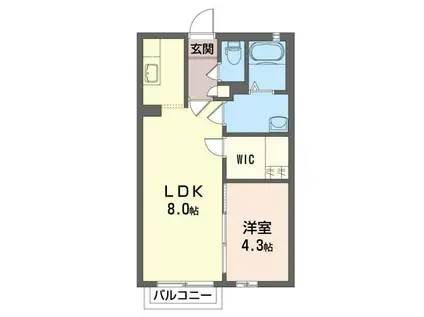 シャーメゾンなでしこA(1LDK/1階)の間取り写真