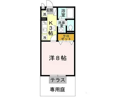 アルコニー(1K/1階)の間取り写真