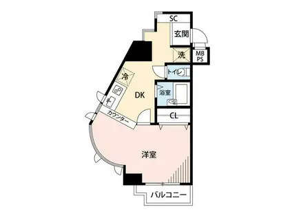 マイナビSTAY下北沢レジデンス(1DK/4階)の間取り写真