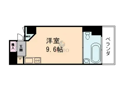 是空十三(ワンルーム/3階)の間取り写真