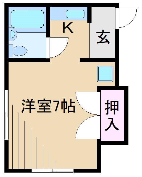 佐々木ハイツ(ワンルーム/1階)の間取り写真