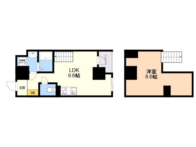 MODERN PALAZZO天神東グランM(1LDK/9階)の間取り写真