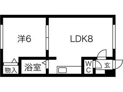 プレヴェール20(1LDK/1階)の間取り写真