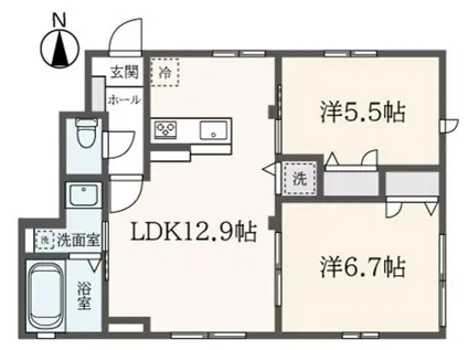 MAISON CLAIRE(2LDK/1階)の間取り写真