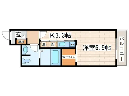 シャーメゾンMV‐II(1K/1階)の間取り写真