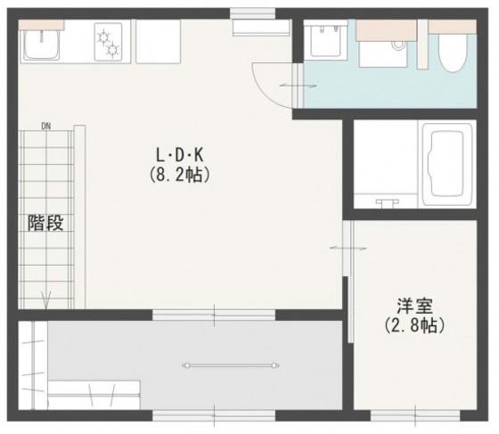 PRIVE上安(1LDK/2階)の間取り写真