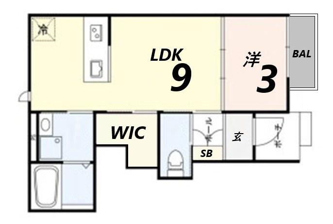 アイメゾン東山(1LDK/1階)の間取り写真