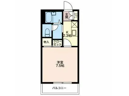 ほうれんそう(1K/2階)の間取り写真
