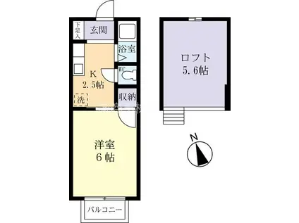 アーバンハイツIII(1K/1階)の間取り写真