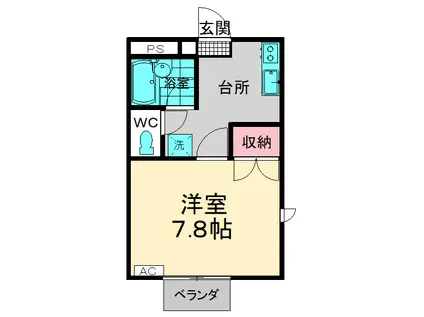 メゾン・ド・ビス(1K/2階)の間取り写真