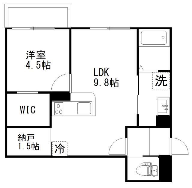MERCURY船橋(1SLDK/1階)の間取り写真
