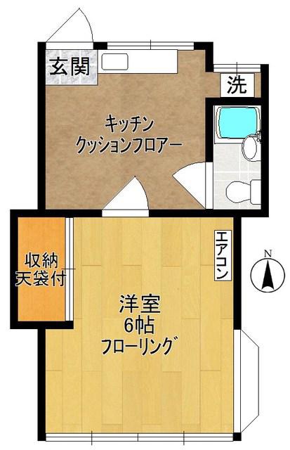 カーサビエント(1K/1階)の間取り写真