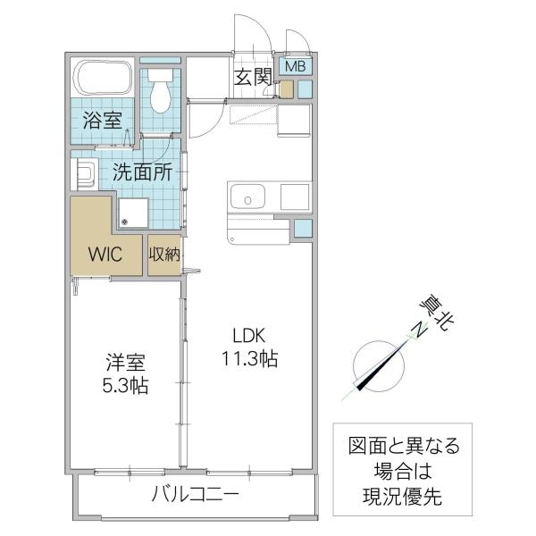 カーサ桜土浦(1LDK/2階)の間取り写真