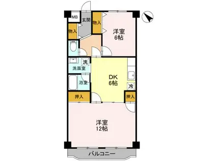 D-ROOM パークシティ602(3DK/6階)の間取り写真