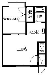 シャトレーヌ(1LDK/2階)の間取り写真