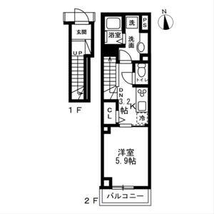 中野区野方2丁目マンション(1K/2階)の間取り写真
