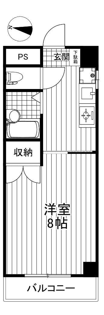 モアクレスト(1K/3階)の間取り写真