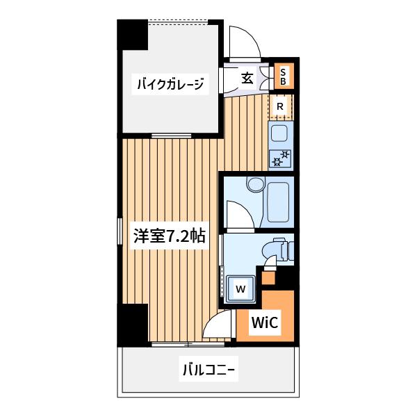 レグラス武蔵新城モーターガラージュ(1SK/3階)の間取り写真
