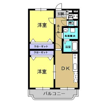 ユーミー新栄(2DK/5階)の間取り写真