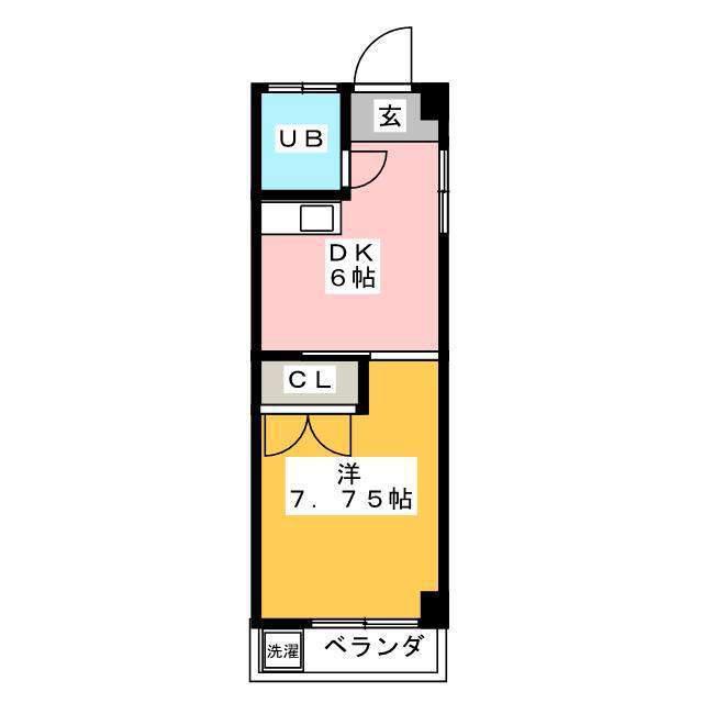 藤ハイム(1DK/3階)の間取り写真