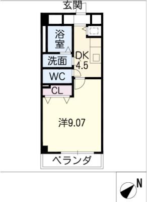 プレストンズ新栄(1K/2階)の間取り写真