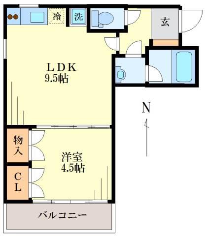 CASA FORESTA(1LDK/2階)の間取り写真