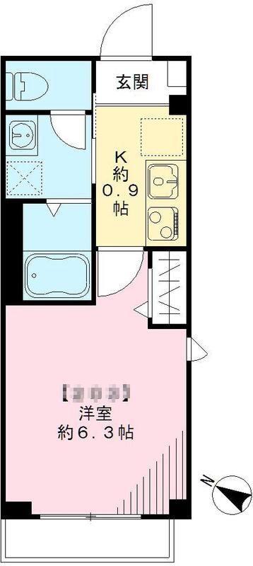 フォルトゥーナ千駄木(1K/2階)の間取り写真