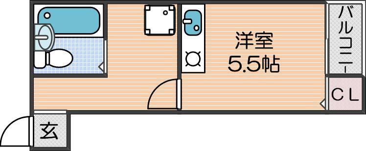 サニーハイツタカヨシ(ワンルーム/3階)の間取り写真