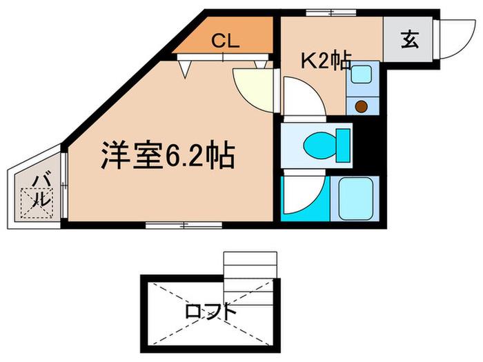 レクサス大手門(1K/1階)の間取り写真