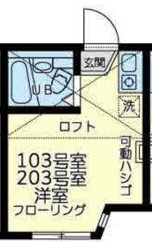 ユナイトKOKANエルリンガー(ワンルーム/1階)の間取り写真