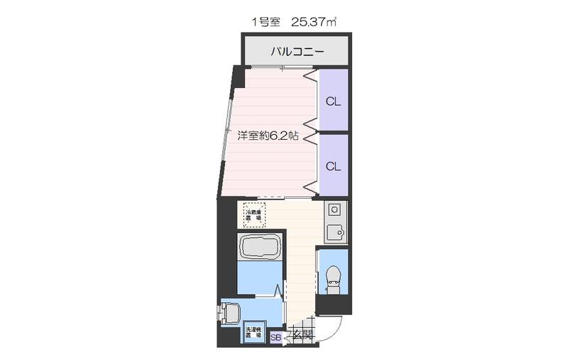 SAISIR希(1K/4階)の間取り写真