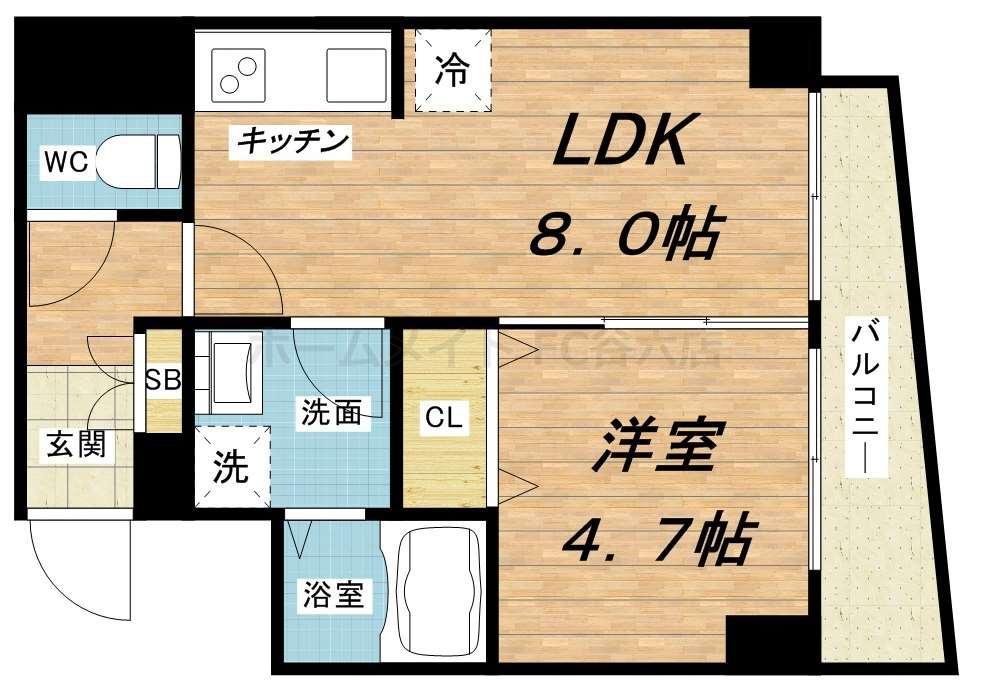 サンレムート新大阪イーストII(1LDK/4階)の間取り写真
